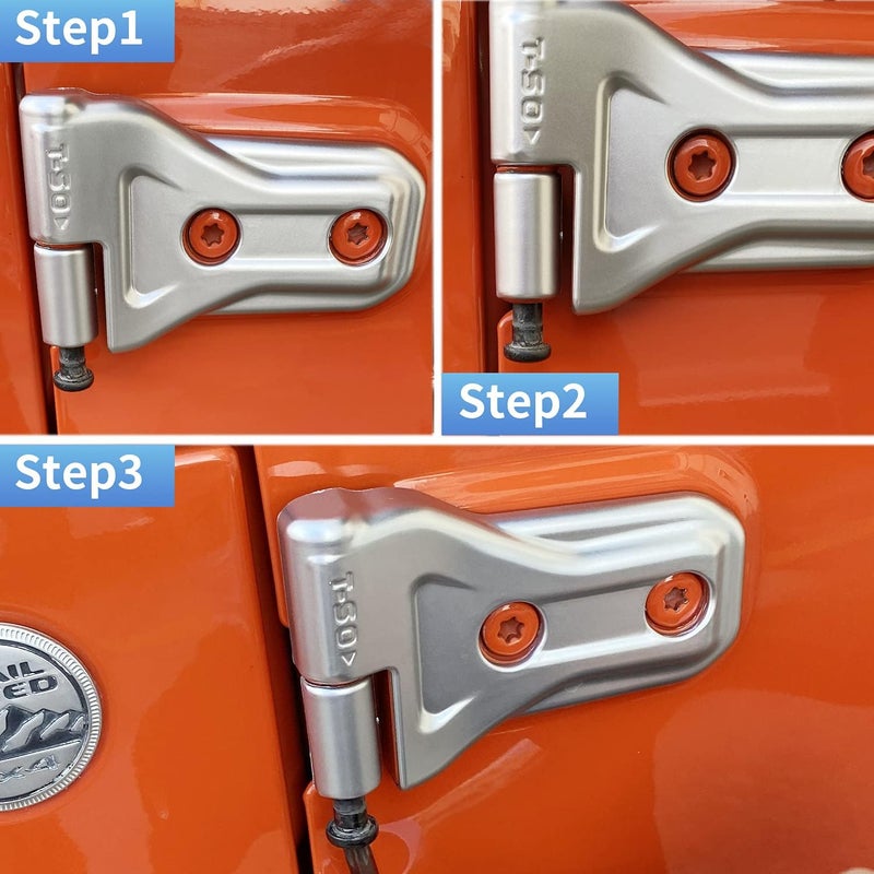 MOEBULB Door Hinge Nuts Compatible with 2018-2022 Jeep Wrangler JL JLU Rubicon Gladiator 2/4 Door - 8pcs - Image 5